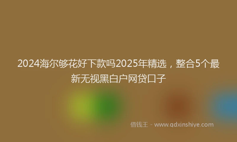 2024海尔够花好下款吗2025年精选，整合5个最新无视黑白户网贷口子