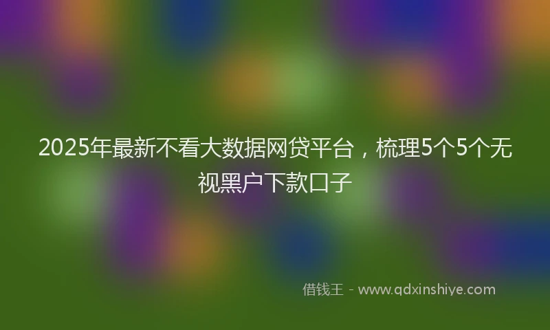 2025年最新不看大数据网贷平台，梳理5个5个无视黑户下款口子