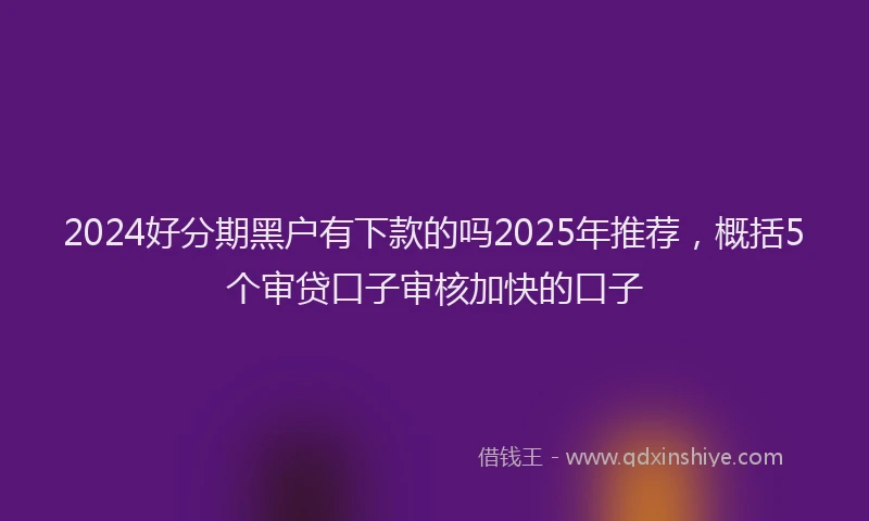 2024好分期黑户有下款的吗2025年推荐，概括5个审贷口子审核加快的口子