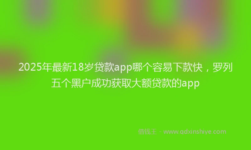 2025年最新18岁贷款app哪个容易下款快，罗列五个黑户成功获取大额贷款的app
