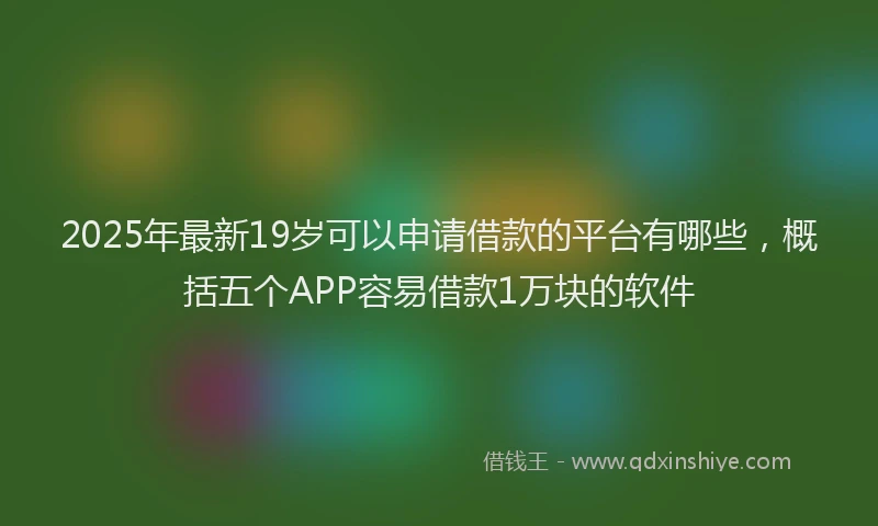 2025年最新19岁可以申请借款的平台有哪些，概括五个APP容易借款1万块的软件