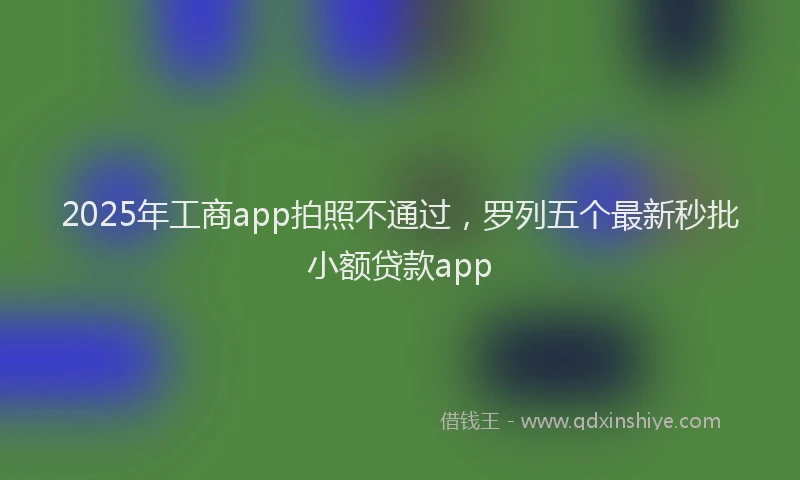 2025年工商app拍照不通过，罗列五个最新秒批小额贷款app