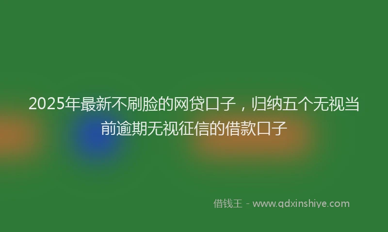 2025年最新不刷脸的网贷口子，归纳五个无视当前逾期无视征信的借款口子