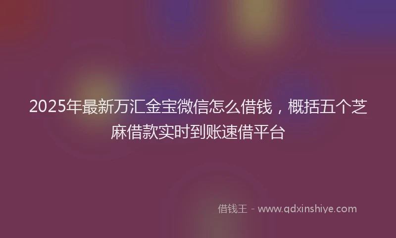 2025年最新万汇金宝微信怎么借钱，概括五个芝麻借款实时到账速借平台