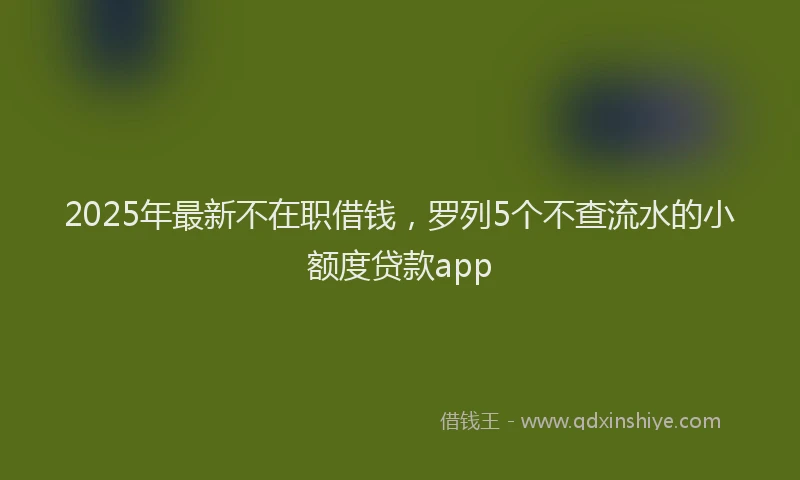 2025年最新不在职借钱，罗列5个不查流水的小额度贷款app
