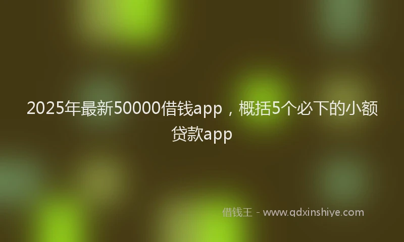 2025年最新50000借钱app，概括5个必下的小额贷款app