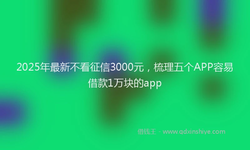 2025年最新不看征信3000元，梳理五个APP容易借款1万块的app
