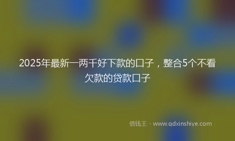 2025年最新一两千好下款的口子，整合5个不看欠款的贷款口子
