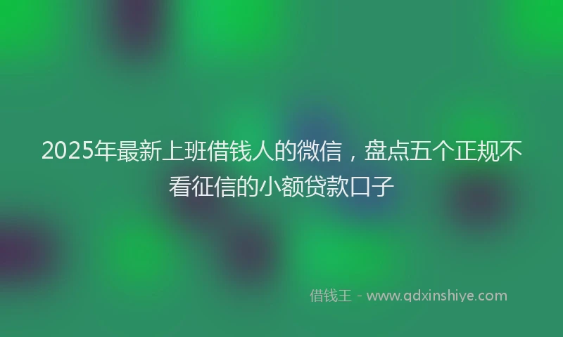 2025年最新上班借钱人的微信，盘点五个正规不看征信的小额贷款口子