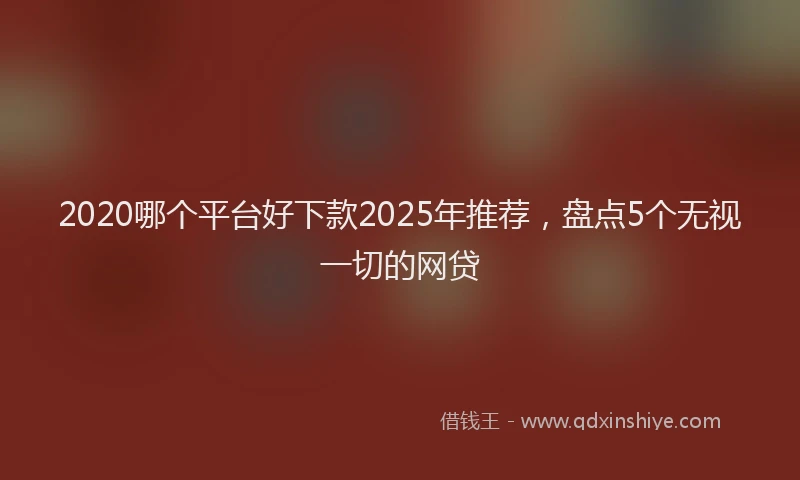 2020哪个平台好下款2025年推荐，盘点5个无视一切的网贷