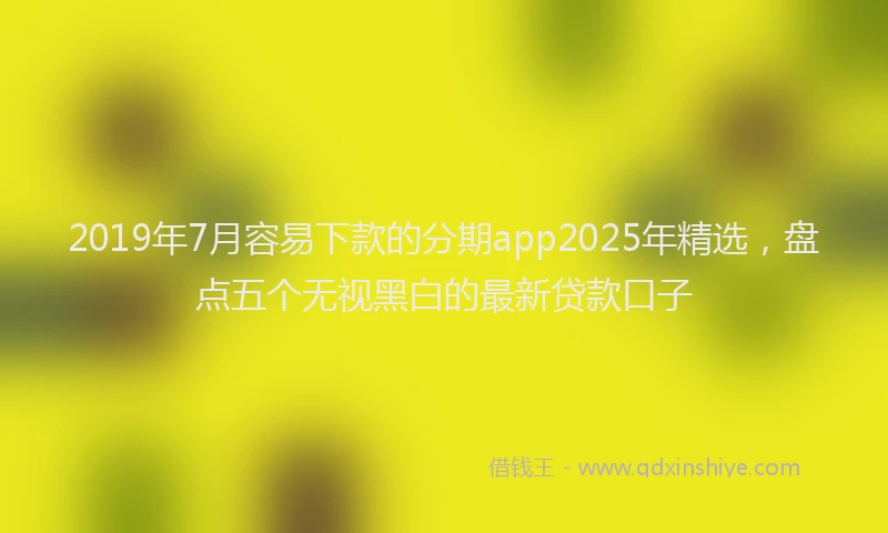 2019年7月容易下款的分期app2025年精选，盘点五个无视黑白的最新贷款口子
