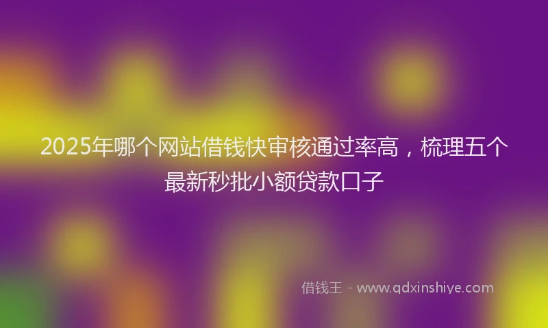 2025年哪个网站借钱快审核通过率高，梳理五个最新秒批小额贷款口子