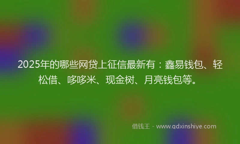 2025年的哪些网贷上征信最新有：鑫易钱包、轻松借、哆哆米、现金树、月亮钱包等。