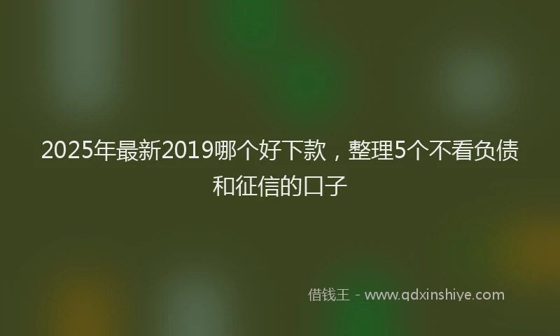2025年最新2019哪个好下款，整理5个不看负债和征信的口子