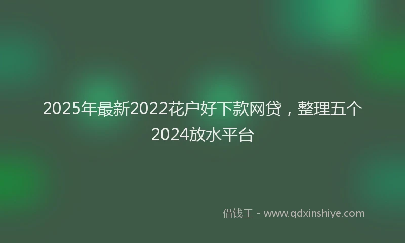 2025年最新2022花户好下款网贷，整理五个2024放水平台