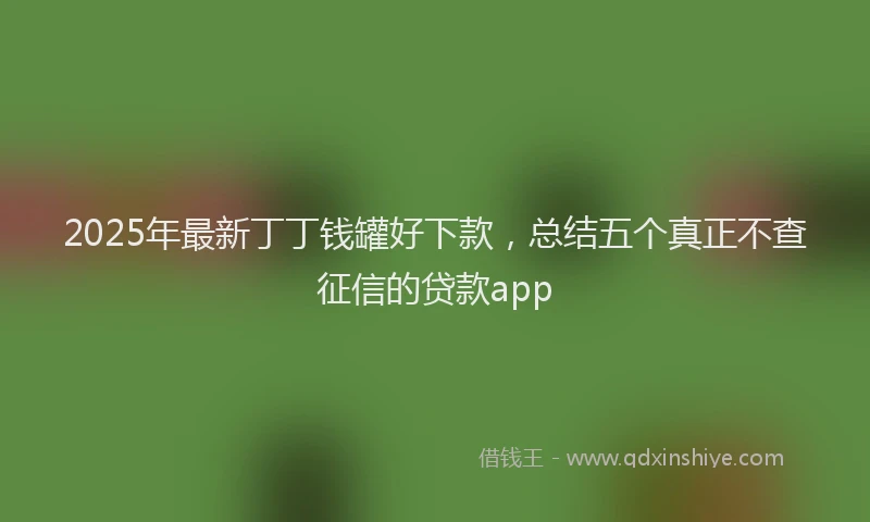 2025年最新丁丁钱罐好下款，总结五个真正不查征信的贷款app