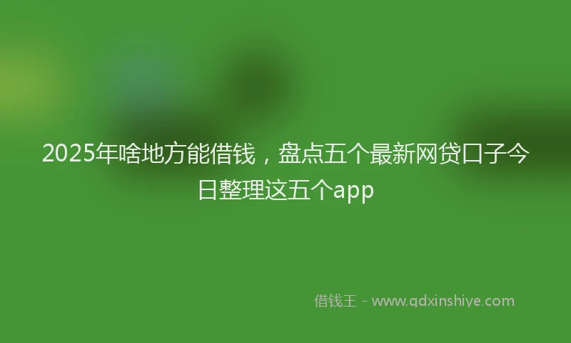 2025年啥地方能借钱，盘点五个最新网贷口子今日整理这五个app
