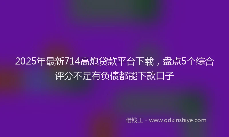 2025年最新714高炮贷款平台下载，盘点5个综合评分不足有负债都能下款口子