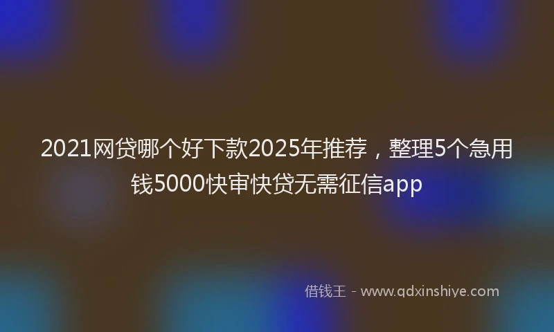 2021网贷哪个好下款2025年推荐，整理5个急用钱5000快审快贷无需征信app