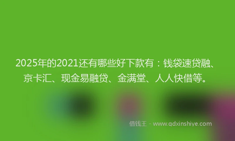 2025年的2021还有哪些好下款有：钱袋速贷融、京卡汇、现金易融贷、金满堂、人人快借等。
