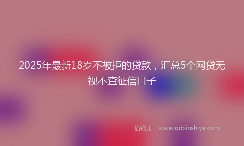 2025年最新18岁不被拒的贷款，汇总5个网贷无视不查征信口子