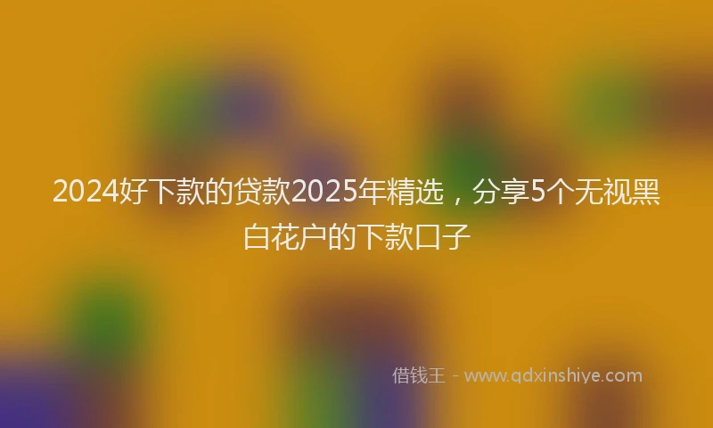2024好下款的贷款2025年精选，分享5个无视黑白花户的下款口子