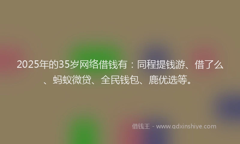 2025年的35岁网络借钱有：同程提钱游、借了么、蚂蚁微贷、全民钱包、鹿优选等。