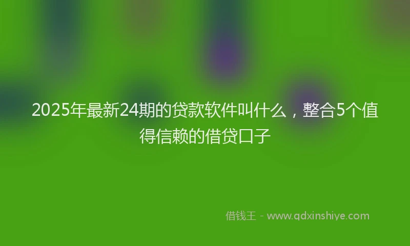 2025年最新24期的贷款软件叫什么，整合5个值得信赖的借贷口子