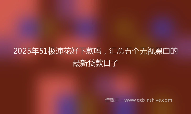 2025年51极速花好下款吗，汇总五个无视黑白的最新贷款口子