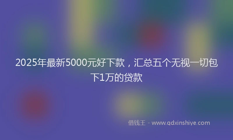 2025年最新5000元好下款，汇总五个无视一切包下1万的贷款