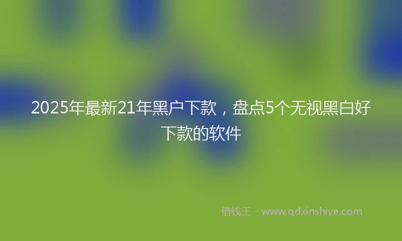2025年最新21年黑户下款，盘点5个无视黑白好下款的软件