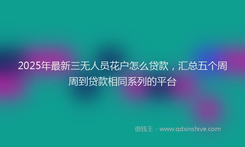 2025年最新三无人员花户怎么贷款，汇总五个周周到贷款相同系列的平台