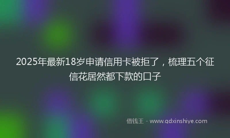 2025年最新18岁申请信用卡被拒了，梳理五个征信花居然都下款的口子