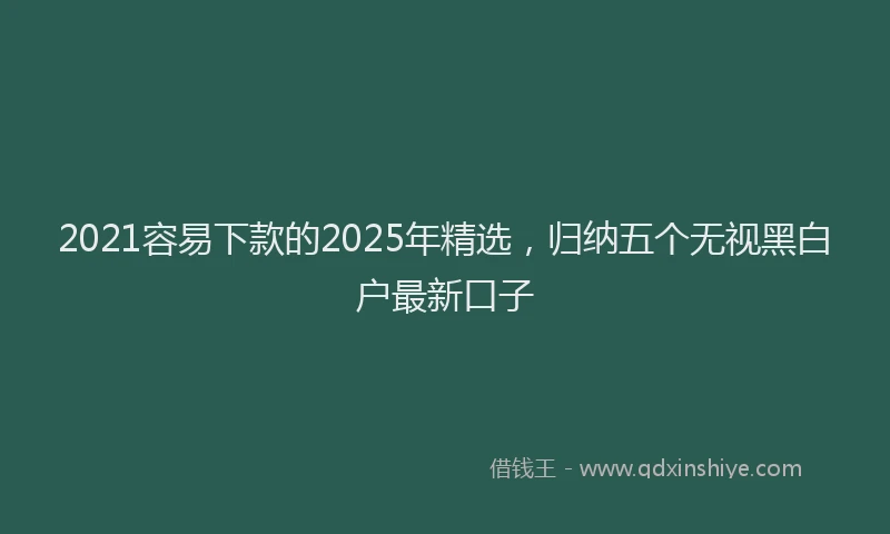 2021容易下款的2025年精选，归纳五个无视黑白户最新口子