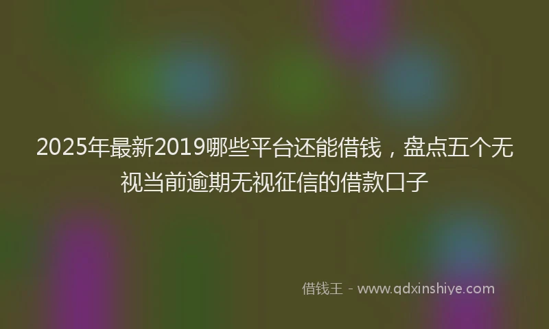 2025年最新2019哪些平台还能借钱，盘点五个无视当前逾期无视征信的借款口子