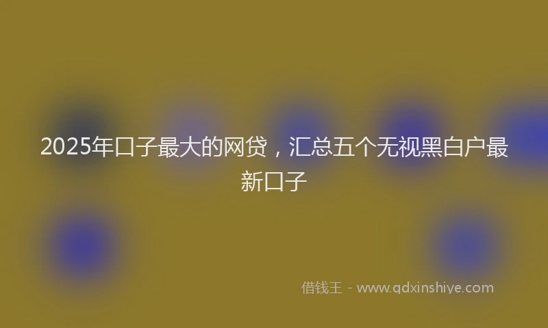 2025年口子最大的网贷，汇总五个无视黑白户最新口子