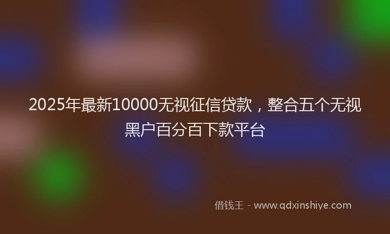 2025年最新10000无视征信贷款，整合五个无视黑户百分百下款平台