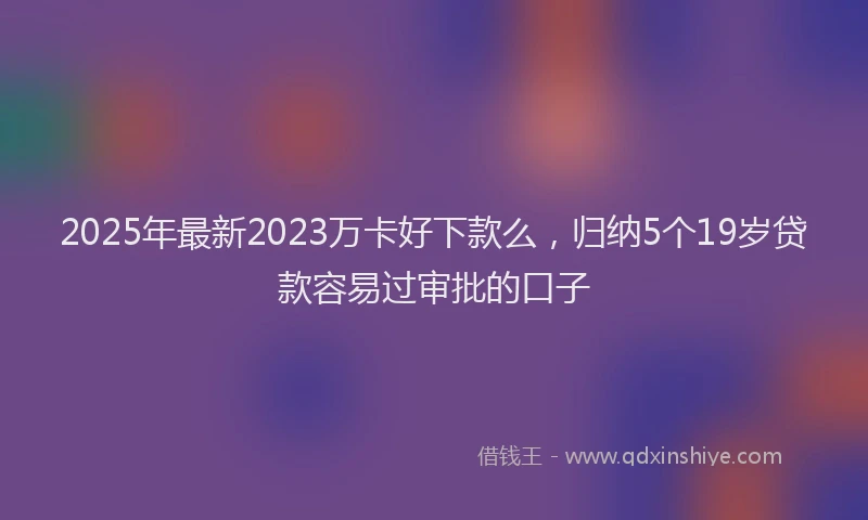 2025年最新2023万卡好下款么，归纳5个19岁贷款容易过审批的口子