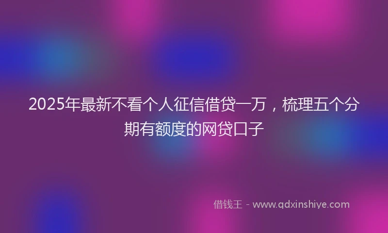 2025年最新不看个人征信借贷一万，梳理五个分期有额度的网贷口子