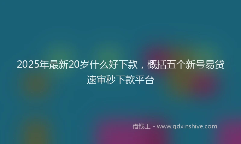 2025年最新20岁什么好下款，概括五个新号易贷速审秒下款平台