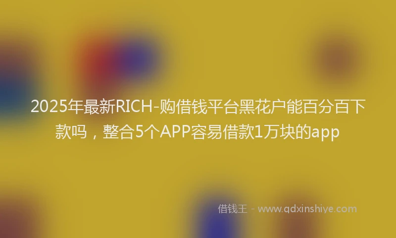 2025年最新RICH-购借钱平台黑花户能百分百下款吗，整合5个APP容易借款1万块的app