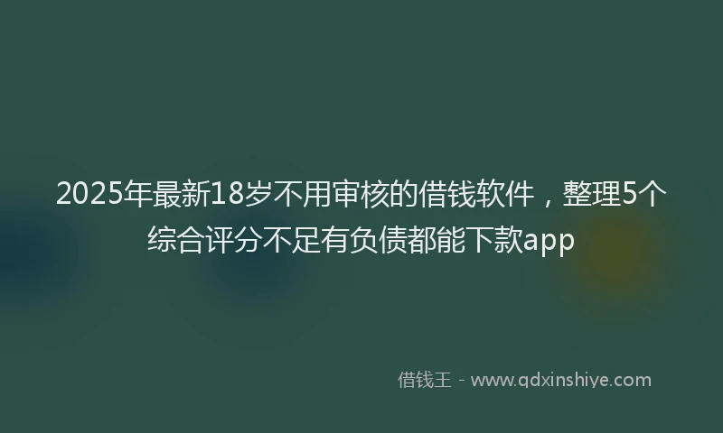 2025年最新18岁不用审核的借钱软件，整理5个综合评分不足有负债都能下款app