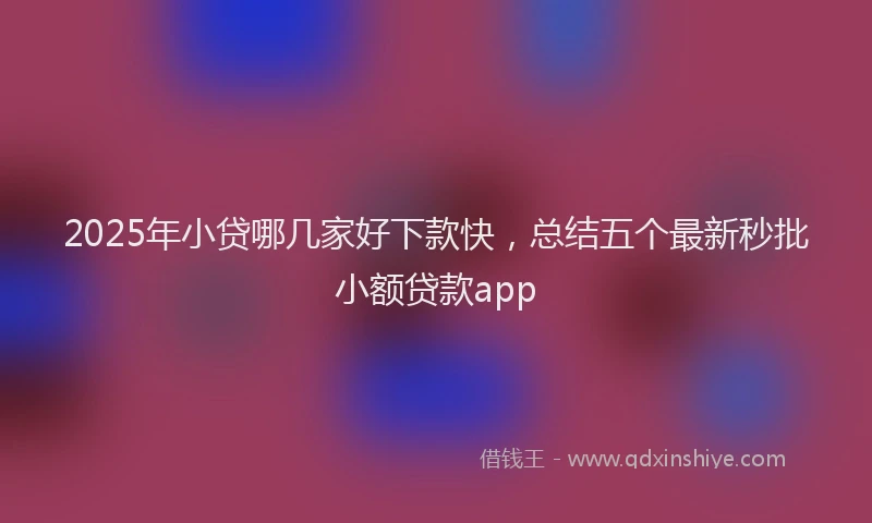 2025年小贷哪几家好下款快，总结五个最新秒批小额贷款app
