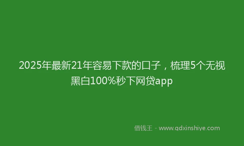2025年最新21年容易下款的口子，梳理5个无视黑白100%秒下网贷app