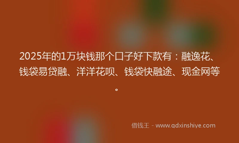 2025年的1万块钱那个口子好下款有：融逸花、钱袋易贷融、洋洋花呗、钱袋快融途、现金网等。