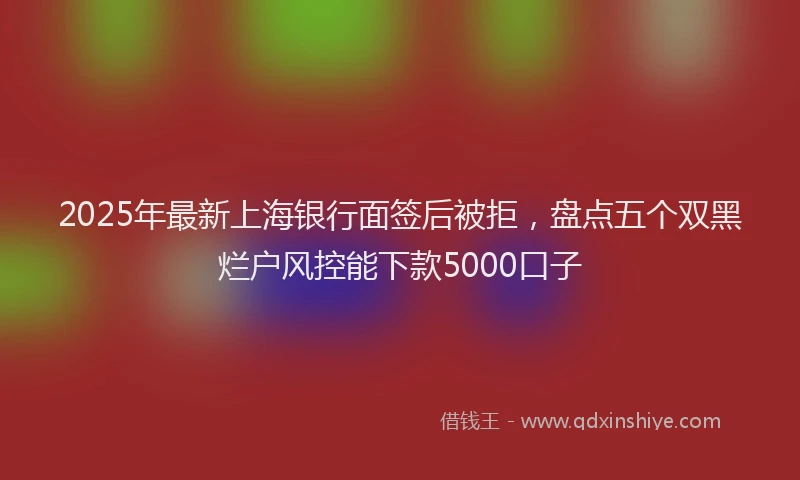 2025年最新上海银行面签后被拒，盘点五个双黑烂户风控能下款5000口子