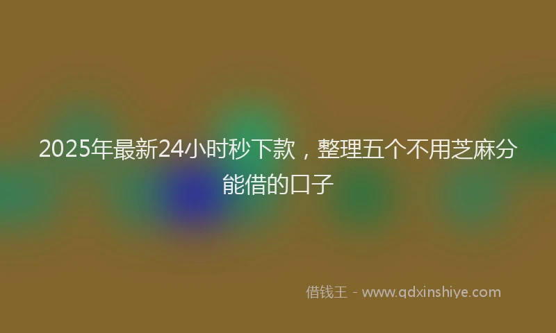 2025年最新24小时秒下款，整理五个不用芝麻分能借的口子