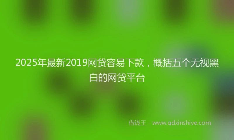 2025年最新2019网贷容易下款，概括五个无视黑白的网贷平台