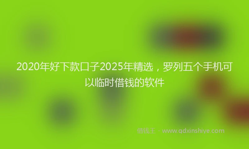 2020年好下款口子2025年精选，罗列五个手机可以临时借钱的软件