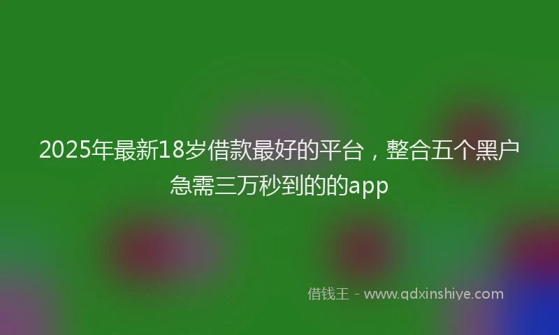 2025年最新18岁借款最好的平台，整合五个黑户急需三万秒到的的app